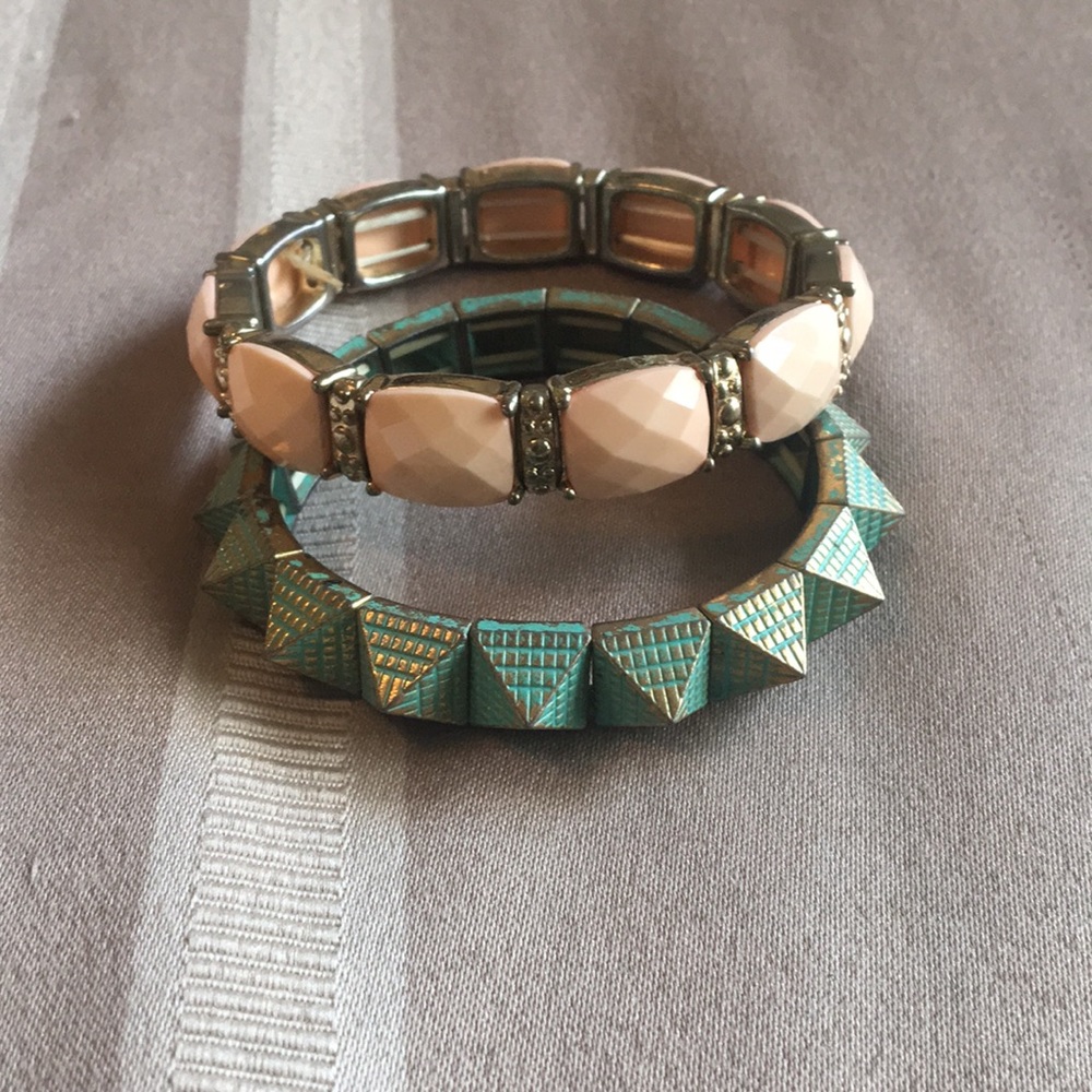 Pink and green urban outfitters bracelets